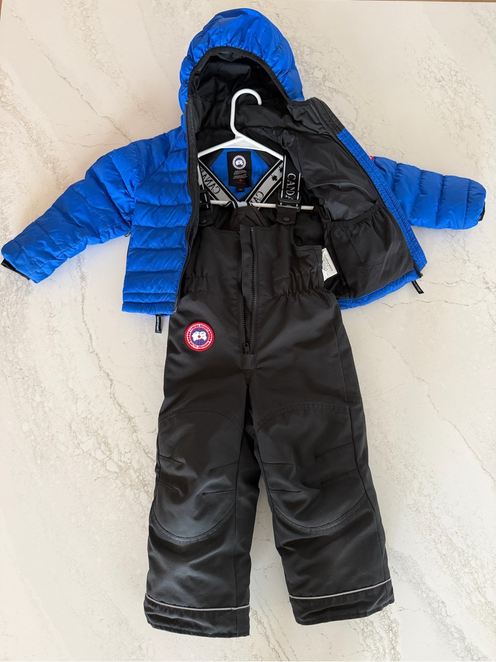 Canada Goose Kids Blue Jacket with Black Snow Bibs